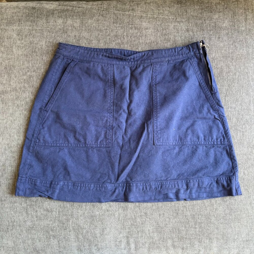 Alex Mill - Side Zip Mini Skirt - Blue - Size 4